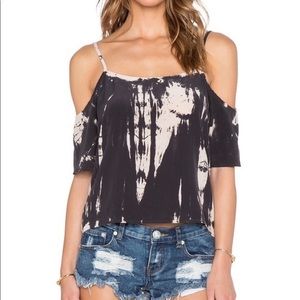 Gypsy 05 Cold Shoulder Silk Tie Dye Top